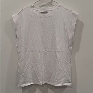 Mango White Sleeveless Muscle Tee